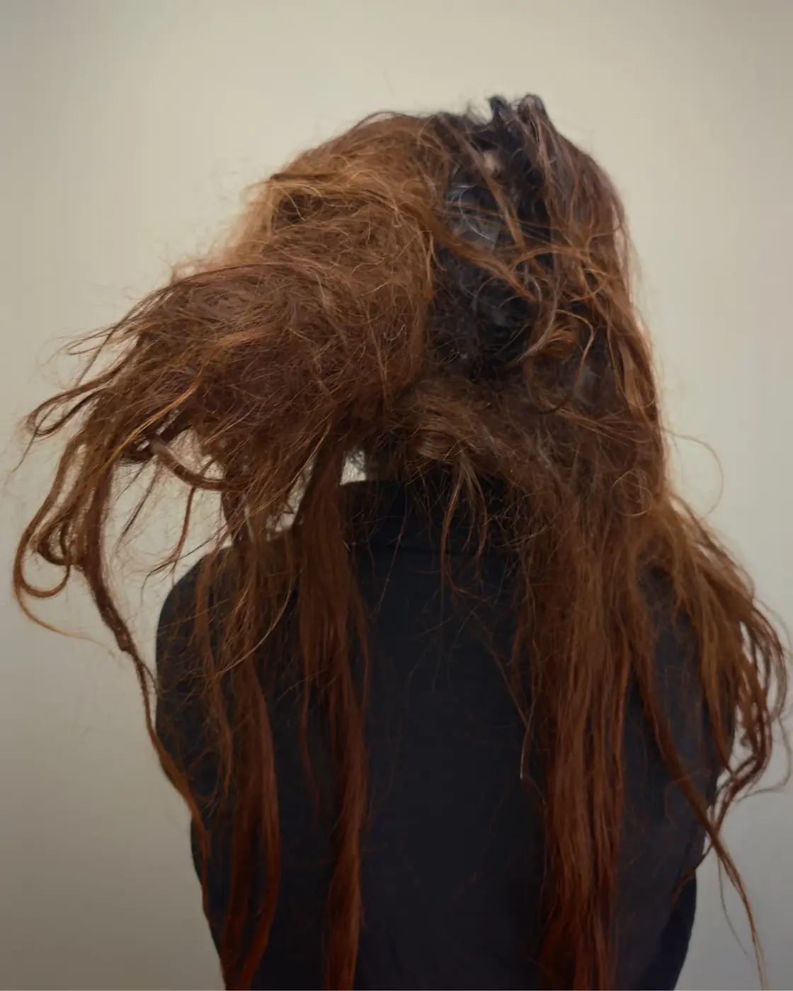 Severely matted hair before restoration