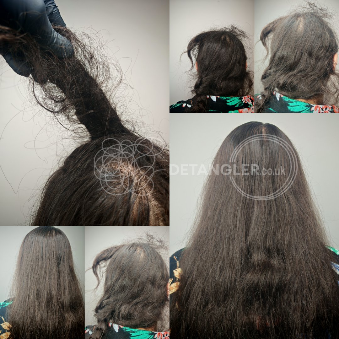 Matted hair rescue transformation — Detangler Catford studio result — documented case 9