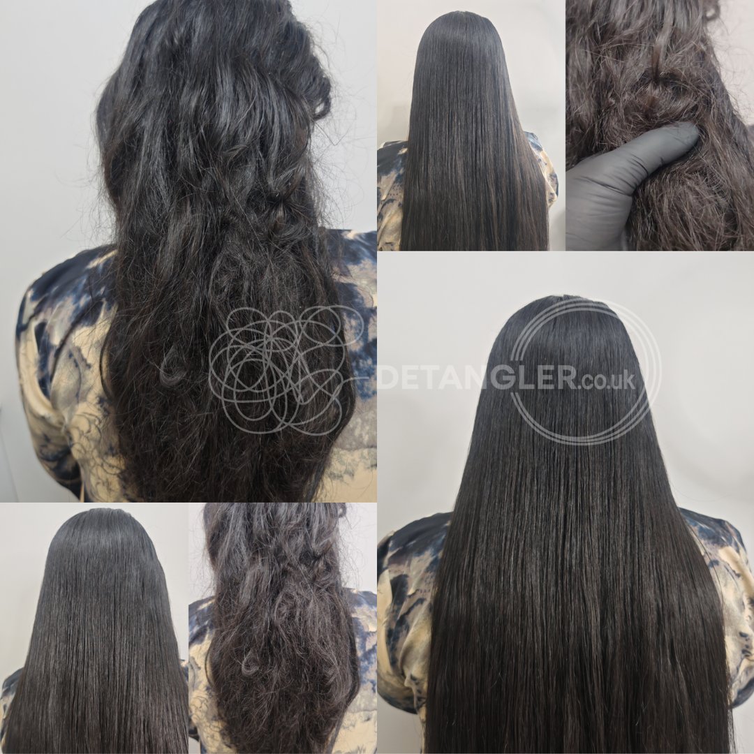 Professional matted hair detangling transformation by VTCT Level 3 specialist — documented case 22