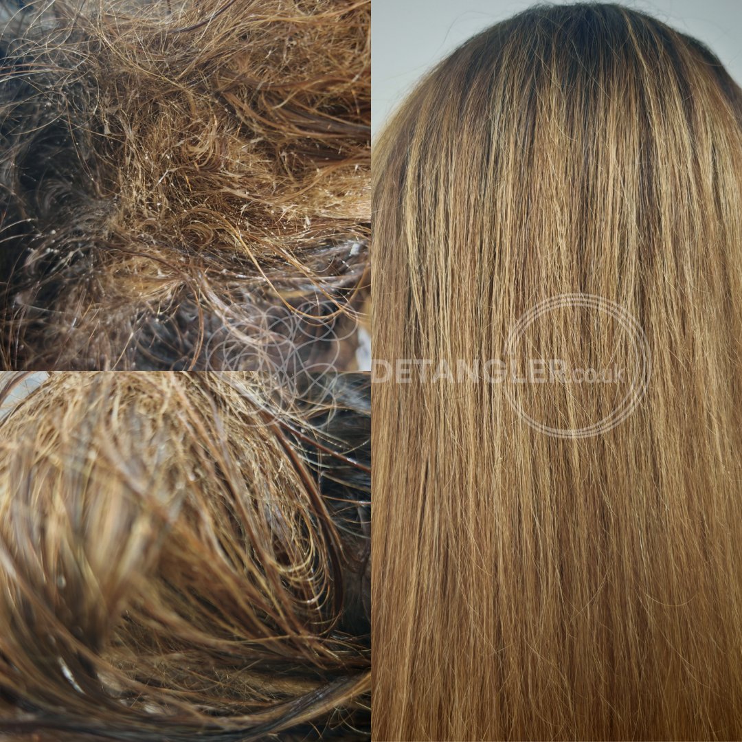 Matted hair rescue transformation — Detangler Catford studio result — documented case 49