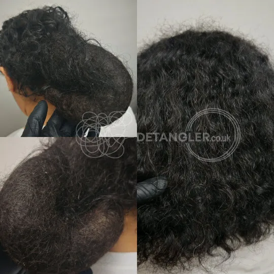 Matted hair transformation carried out by Vitalii Prisacari in London