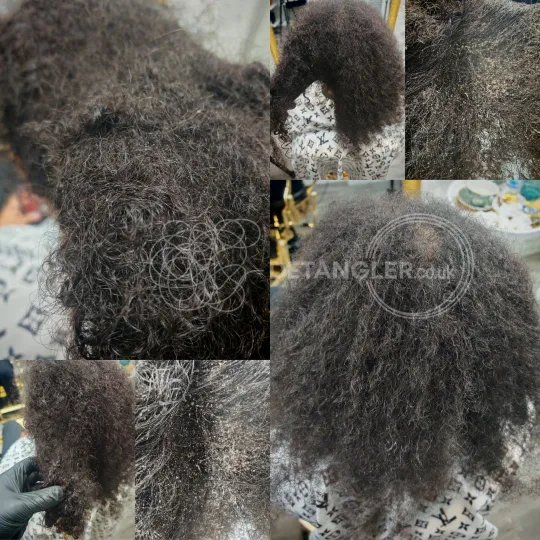 Thick matting opened and cleared without damaging the hair shaft